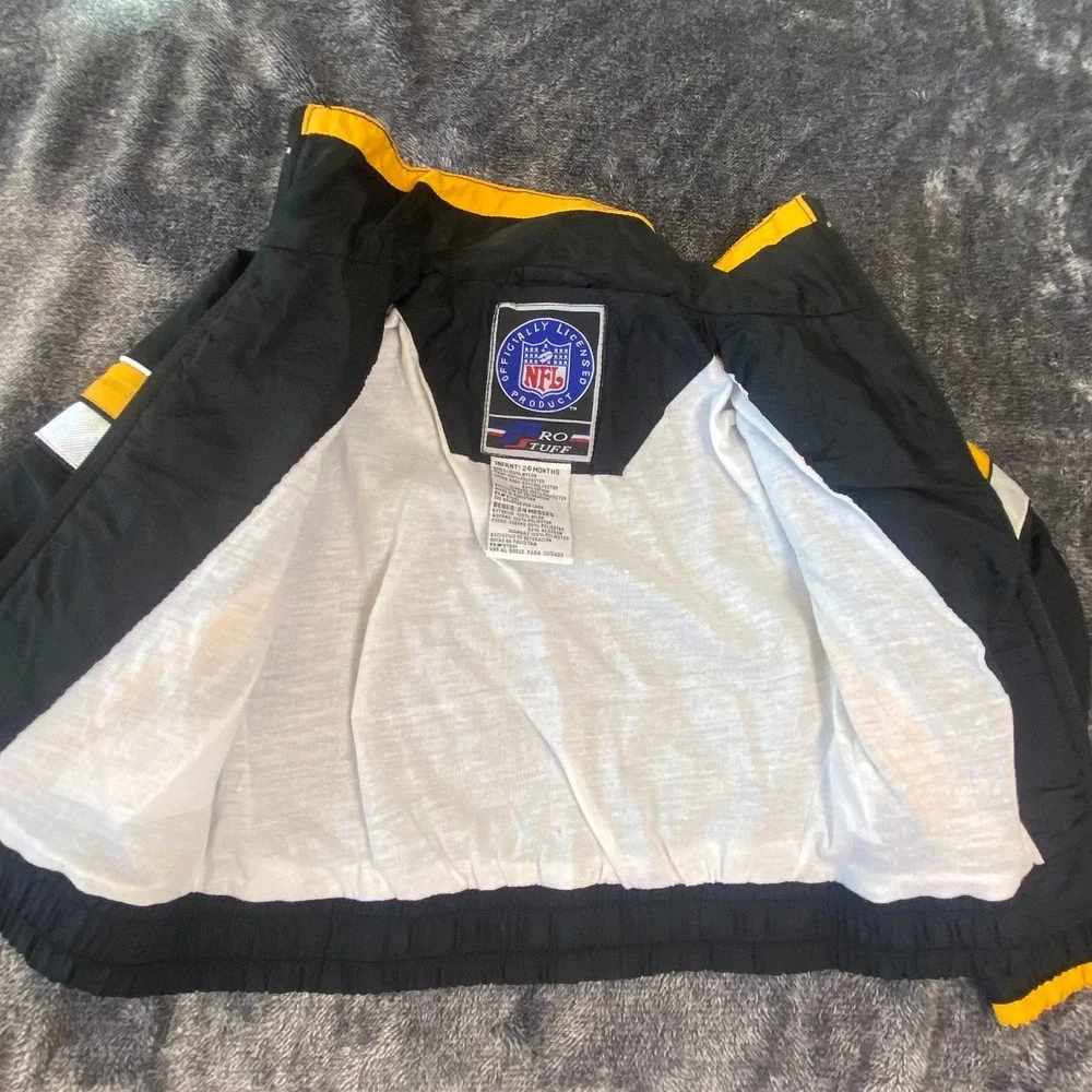 Vintage Pro Stuff Pittsburgh Steelers‎ NFL Kids Jacket Size 2T Nylon Lined 24 mo